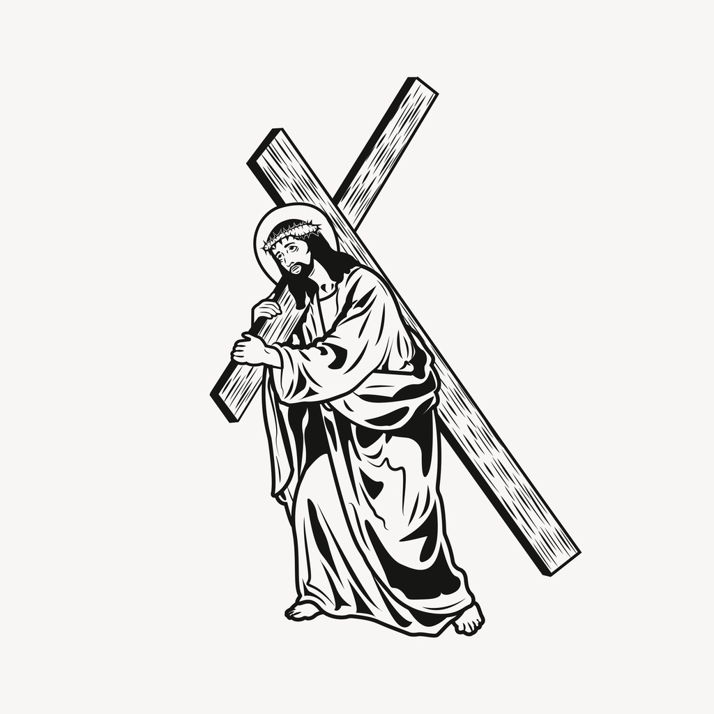 Jesus dragging cross clipart, religious