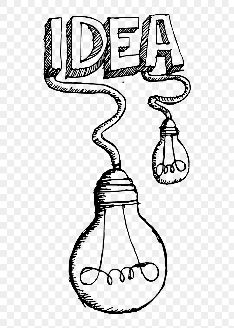 Lightbulb idea png sticker, transparent