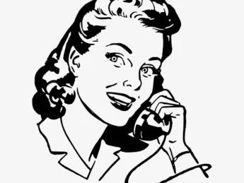 Woman phone drawing, illustration